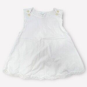 Right Bank Babies Girls White 100% Cotton with Lace Trim Sleeveless Top Sz 10yrs